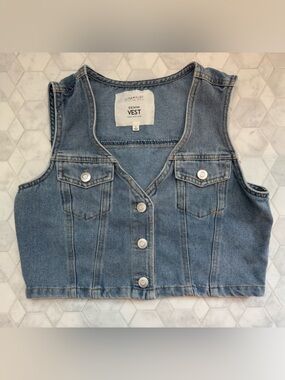 Ultra Flirt Denim Jean Vest Size Small